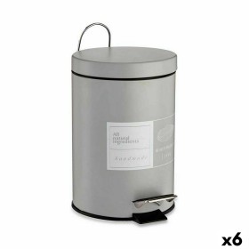 Pedal bin Beauty Products White Grey Steel Plastic 3 L (6 Units) by Berilo, Wastebaskets - Ref: S3625806, Price: 38,56 €, Dis...