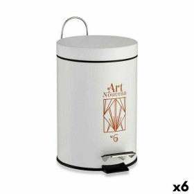 Pedal bin Art Nouveau White Bronze Steel Plastic 3 L (6 Units) by Berilo, Wastebaskets - Ref: S3625808, Price: 38,56 €, Disco...