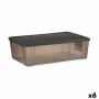 Storage Box with Lid Stefanplast Elegance Grey Plastic 30 L 38,5 x 17 x 59,5 cm (6 Units) by Stefanplast, Storage boxes and c...