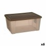 Caixa de Armazenagem com Tampa Stefanplast Elegance Castanho Plástico 29 x 17 x 39 cm (6 Unidades) de Stefanplast, Caixas e b...