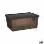 Boîte de rangement avec couvercle Stefanplast Elegance Gris Plastique 15 L 29 x 17 x 39 cm (6 Unités) | Tienda24 - Global Online Shop Tienda24.eu