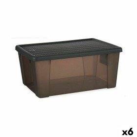 Aufbewahrungsbox mit Deckel Stefanplast Elegance Grau Kunststoff 15 L 29 x 17 x 39 cm (6 Stück) von Stefanplast, Aufbewahrung...