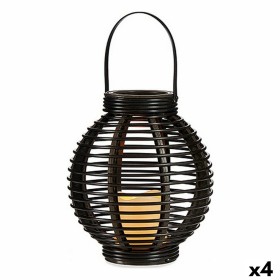 LED Lantern Brown Plastic 21 x 23,7 x 21 cm (4 Units) by Ibergarden, Post Lights - Ref: S3625863, Price: 52,25 €, Discount: %