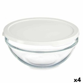 Lancheira Redonda com Tampa Chefs Branco 1,7 L 21 x 9 x 21 cm (4 Unidades) de Pasabahce, Armazenamento de alimentos - Ref: S3...