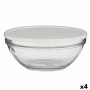 Fiambrera Redonda con Tapa Chefs Blanco 2,5 L 23,7 x 10,1 x 23,7 cm (4 Unidades) de Pasabahce, Almacenamiento de alimentos - ...