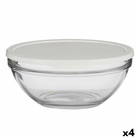 Fiambrera Redonda con Tapa Chefs Blanco 2,5 L 23,7 x 10,1 x 23,7 cm (4 Unidades) de Pasabahce, Almacenamiento de alimentos - ...