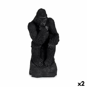 Decorative Figure Gorilla Black 20 x 45 x 20 cm (2 Units) by Gift Decor, Ornaments - Ref: S3625896, Price: 57,22 €, Discount: %