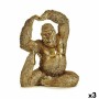 Figura Decorativa Yoga Gorila Dorado 14 x 30 x 25,5 cm (3 Unidades) de Gift Decor, Adornos - Ref: S3625897, Precio: 42,60 €, ...