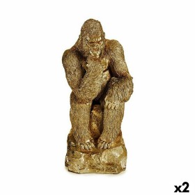 Deko-Figur Gorilla Gold 20,5 x 47 x 23,5 cm (2 Stück) von Gift Decor, Ornamente - Ref: S3625902, Preis: 57,22 €, Rabatt: %