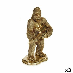 Figura Decorativa Gorila Guitarra Dorado 16 x 39 x 27 cm (3 Unidades) de Gift Decor, Adornos - Ref: S3625903, Precio: 50,55 €...