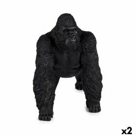 Decorative Figure Gorilla Black 20 x 27 x 34 cm (2 Units) by Gift Decor, Ornaments - Ref: S3625910, Price: 43,98 €, Discount: %