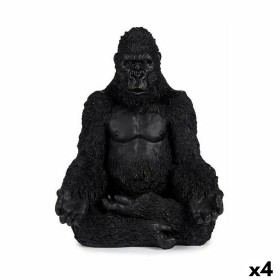 Decorative Figure Gorilla Yoga Black 19 x 26,5 x 22 cm (4 Units) by Gift Decor, Ornaments - Ref: S3625931, Price: 41,85 €, Di...