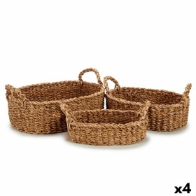 Korbsatz Mit Griffen Braun 750 ml 1,5 L 3 L 37 x 23,5 x 17 cm 33 x 20 x 15,5 cm 25 x 16 x 13,5 cm (4 Stück) von Gift Decor, A...