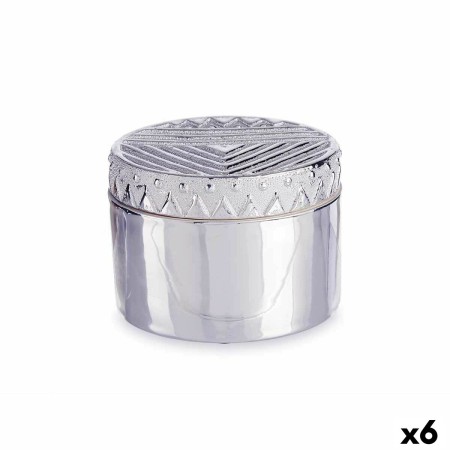 Boîte à bijoux Argenté Céramique 13,5 x 9,5 x 13,5 cm (6 Unités) de Gift Decor, Boîtes - Réf : S3625954, Prix : 29,84 €, Remi...