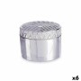 Jewelry box Silver Ceramic 13,5 x 9,5 x 13,5 cm (6 Units) | Tienda24 - Global Online Shop Tienda24.eu