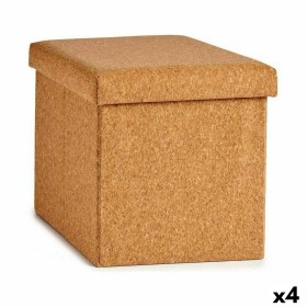 Decorative box Foldable Brown Cork MDF Wood 31 x 31 x 31 cm (4 Units) by Gift Decor, Boxes - Ref: S3625962, Price: 34,68 €, D...