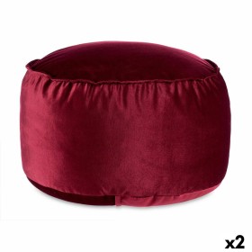 Pouf Velours Bordeaux 60 x 39 x 60 cm (2 Unités) de Gift Decor, Fauteuils poire - Réf : S3625986, Prix : 43,55 €, Remise : %