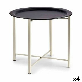 Table d'appoint Blanc Noir Métal 52 x 44 x 52 cm (4 Unités) de Gift Decor, Tables - Réf : S3625991, Prix : 89,72 €, Remise : %