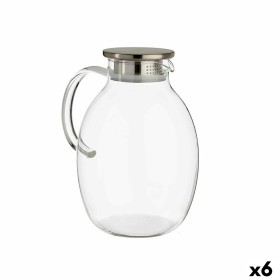 Boccale con Coperchio e Dosatore Trasparente Acciaio inossidabile 2,5 L (6 Unità) di Vivalto, Brocche e decanter - Rif: S3626...