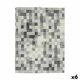 Nappe toile Antitaches Carreaux 140 x 180 cm Gris (6 Unités) de Kinvara, Accessoires de fête - Réf : S3626055, Prix : 62,10 €...