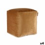 Puff Samt Beige 30 x 30 x 30 cm (4 Stück) von Gift Decor, Sitzsäcke - Ref: S3626066, Preis: 38,28 €, Rabatt: %