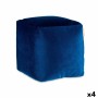 Pouf Velours Bleu 30 x 30 x 30 cm (4 Unités) de Gift Decor, Fauteuils poire - Réf : S3626070, Prix : 39,55 €, Remise : %