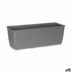 Vaso rettangolare da Balcone Stefanplast Grigio Plastica 15,5 x 13,5 x 39 cm (12 Unità) di Stefanplast, Balconiere - Rif: S36...