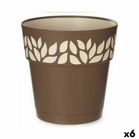 Vaso Autoirrigável Stefanplast Cloe Castanho Plástico 25 x 25 x 25 cm (6 Unidades) de Stefanplast, Vasos para flores - Ref: S...