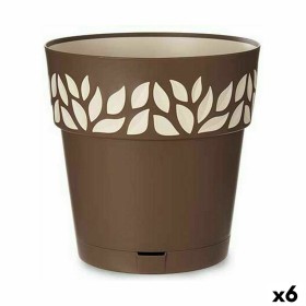 Self-watering flowerpot Stefanplast Cloe Brown Plastic 29 x 29 x 29 cm (6 Units) by Stefanplast, Flower Pots - Ref: S3626137,...