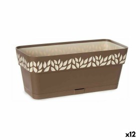 Self-watering planter Stefanplast Cloe Brown Plastic 13,3 x 12,3 x 29,3 cm (12 Units) by Stefanplast, Window Boxes - Ref: S36...