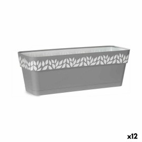 Floreira Autoirrigável Stefanplast Cloe Cinzento Plástico 49,5 x 17 x 19 cm (12 Unidades) de Stefanplast, Vasos de janela - R...