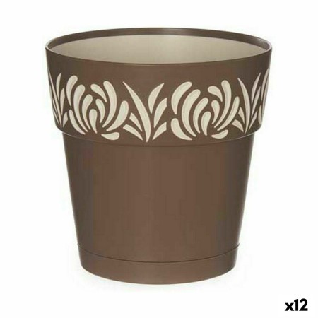 Vaso Autoirrigável Stefanplast Gaia Castanho Plástico 15 x 15 x 15 cm (12 Unidades) de Stefanplast, Vasos para flores - Ref: ...