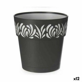 Self-watering flowerpot Stefanplast Gaia Anthracite Plastic 19 x 19 x 19 cm (12 Units) by Stefanplast, Flower Pots - Ref: S36...