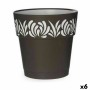 Self-watering flowerpot Stefanplast Gaia Anthracite Plastic 25 x 25 x 25 cm (6 Units) | Tienda24 - Global Online Shop Tienda24.eu