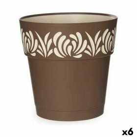 Pot auto-arrosant Stefanplast Gaia Marron Plastique 25 x 25 x 25 cm (6 Unités) de Stefanplast, Pots de fleurs - Réf : S362615...