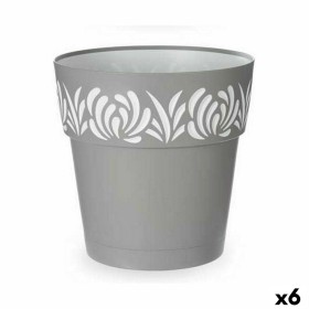 Self-watering flowerpot Stefanplast Gaia Grey Plastic 29 x 29 x 29 cm (6 Units) by Stefanplast, Flower Pots - Ref: S3626156, ...