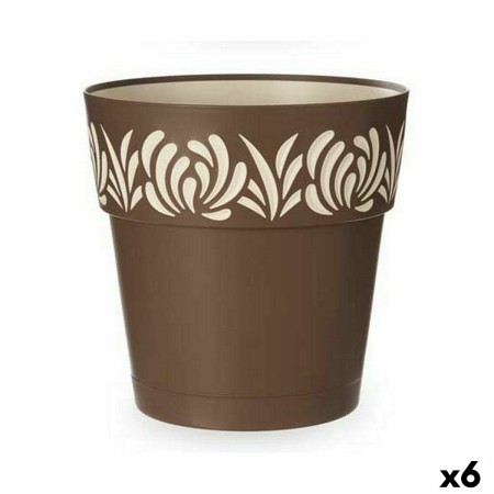 Vaso Autoirrigante Stefanplast Gaia Marrone Plastica 29 x 29 x 29 cm (6 Unità) di Stefanplast, Vasi tradizionali - Rif: S3626...