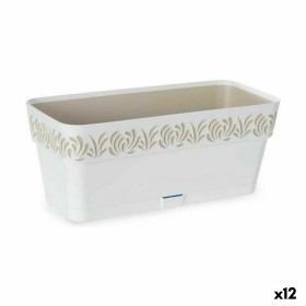 Self-watering planter Stefanplast Gaia White Plastic 13,3 x 12,3 x 29,3 cm (12 Units) by Stefanplast, Window Boxes - Ref: S36...