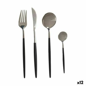 Cutlery Set Black Silver Stainless steel 8 Pieces (12 Units) by Kinvara, Cutlery sets - Ref: S3626181, Price: 134,04 €, Disco...