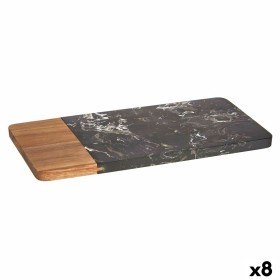 Cutting board Black Marble Acacia 15 x 1,3 x 30 cm (8 Units) by Kinvara, Chopping boards - Ref: S3626196, Price: 46,06 €, Dis...