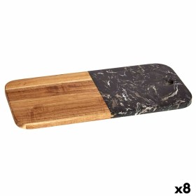 Tabla de cortar Negro Mármol Madera de acacia 18 x 1,5 x 38 cm (8 Unidades) de Kinvara, Tablas de cortar - Ref: S3626200, Pre...