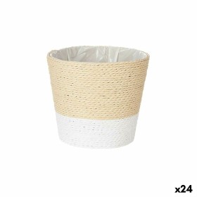 Cache-pot Blanc Corde Plastique 16 x 14,5 x 16 cm (24 Unités) de Ibergarden, Cache-pots - Réf : S3626254, Prix : 57,45 €, Rem...