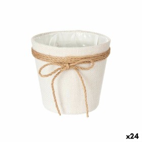 Blumentopf Alexandra House Living Weiß Eisen Rattan Kunststoff 28 x 40 x 28 cm | Tienda24 - Global Online Shop Tienda24.eu