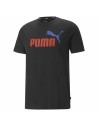 Camiseta de Manga Corta Hombre Puma Essentials + 2 Col Logo Negro | Tienda24 Tienda24.eu