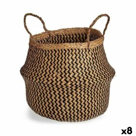 Cesta Decorativa Castanho Preto Junco 15 L 40 x 54 x 40 cm (8 Unidades) de Gift Decor, Cestos de arrumação - Ref: S3626311, P...