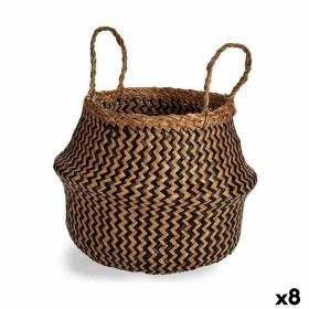 Decorative basket Black Natural Rushes 8 L 31 x 38 x 31 cm (8 Units) by Gift Decor, Storage baskets - Ref: S3626313, Price: 6...