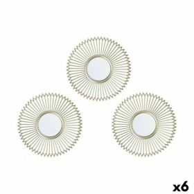 Ensemble de miroirs champagne Plastique 24,5 x 1,5 x 24,5 cm (6 Unités) de Gift Decor, Miroirs muraux - Réf : S3626315, Prix ...