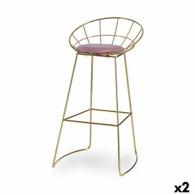 Banqueta Cor de Rosa Dourado Ferro 51 x 94 x 52 cm (2 Unidades) de Gift Decor, Banquetas - Ref: S3626330, Preço: 160,60 €, De...