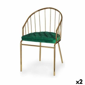 Chaise Barres Vert Doré 51 x 81 x 52 cm (2 Unités) de Gift Decor, Chaises - Réf : S3626340, Prix : 161,86 €, Remise : %