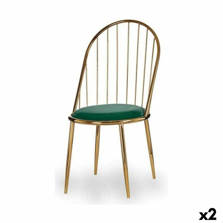 Chaise Barres Vert Doré 48 x 95,5 x 48 cm (2 Unités) de Gift Decor, Chaises - Réf : S3626344, Prix : 161,86 €, Remise : %